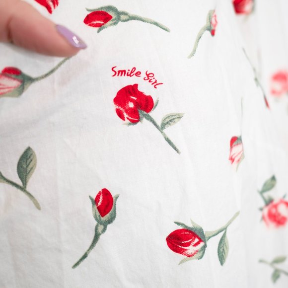 The Shirt by Rochelle Behrens Drop Waist Shirt Dress Smile Girl Rose Print GG11 - Picture 4 of 8